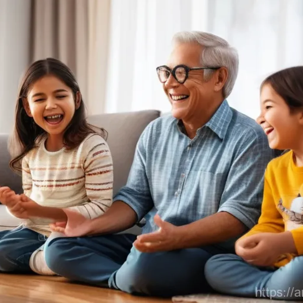 아기상어 변형 버전 - **Prompt: "A heartwarming scene of a diverse family, including parents, children, and grandparents, ...