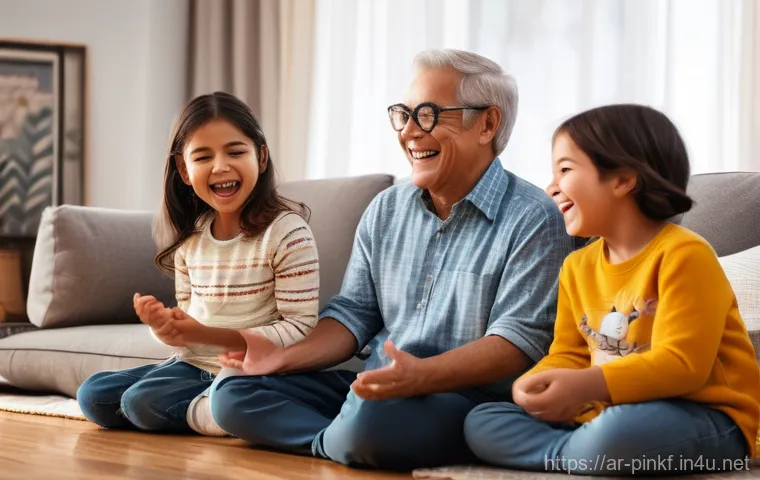 아기상어 변형 버전 - **Prompt: "A heartwarming scene of a diverse family, including parents, children, and grandparents, ...