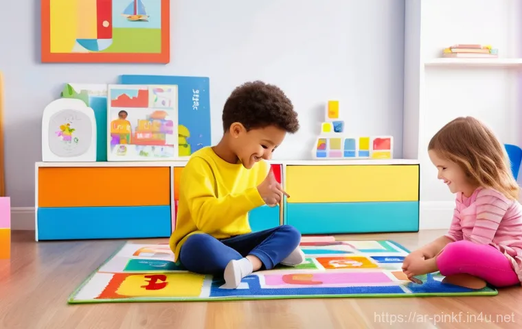 핑크퐁 애니메이션 - **Prompt:** A vibrant and cheerful scene depicting a diverse group of children, aged 4-7, from vario...