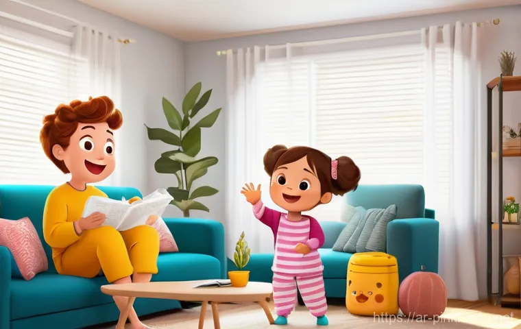 핑크퐁 애니메이션 - **Prompt:** A playful and educational indoor scene featuring two young children, aged 3-5, actively ...