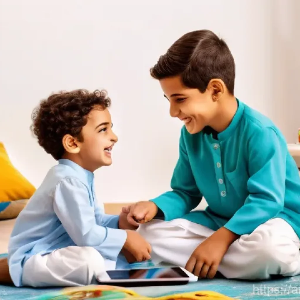 핑크퐁 관련 유튜브 협업 - **Image Prompt: Joyful Arabic Learning Environment**
    "A cozy and brightly lit living room in an ...