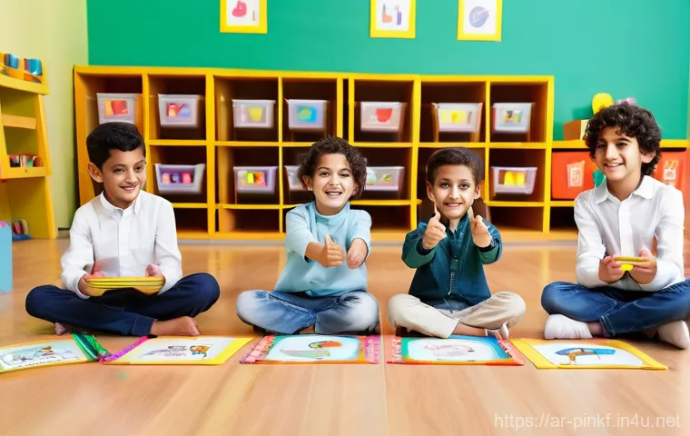핑크퐁 관련 유튜브 협업 - **Image Prompt: Joyful Arabic Learning Environment**
    "A cozy and brightly lit living room in an ...